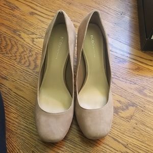 taupe suede platform heels with square toe size 10,  BCBG generation